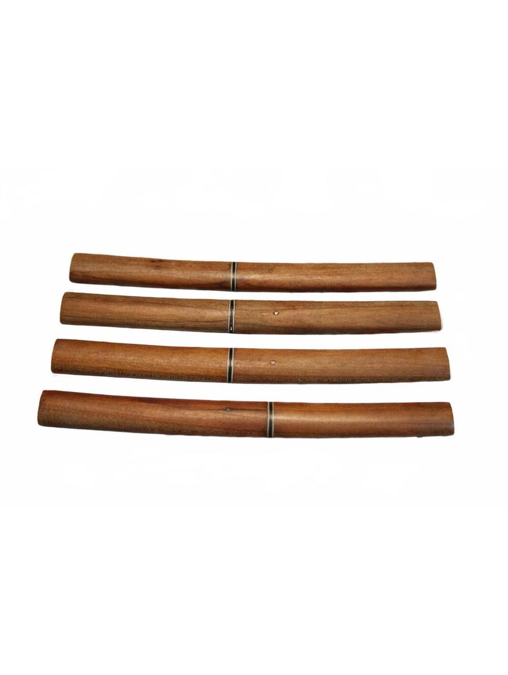JAPANESE VTG Mid Century 4 Piece Steak Knife Set Wood Saya Sheath Harakiri
